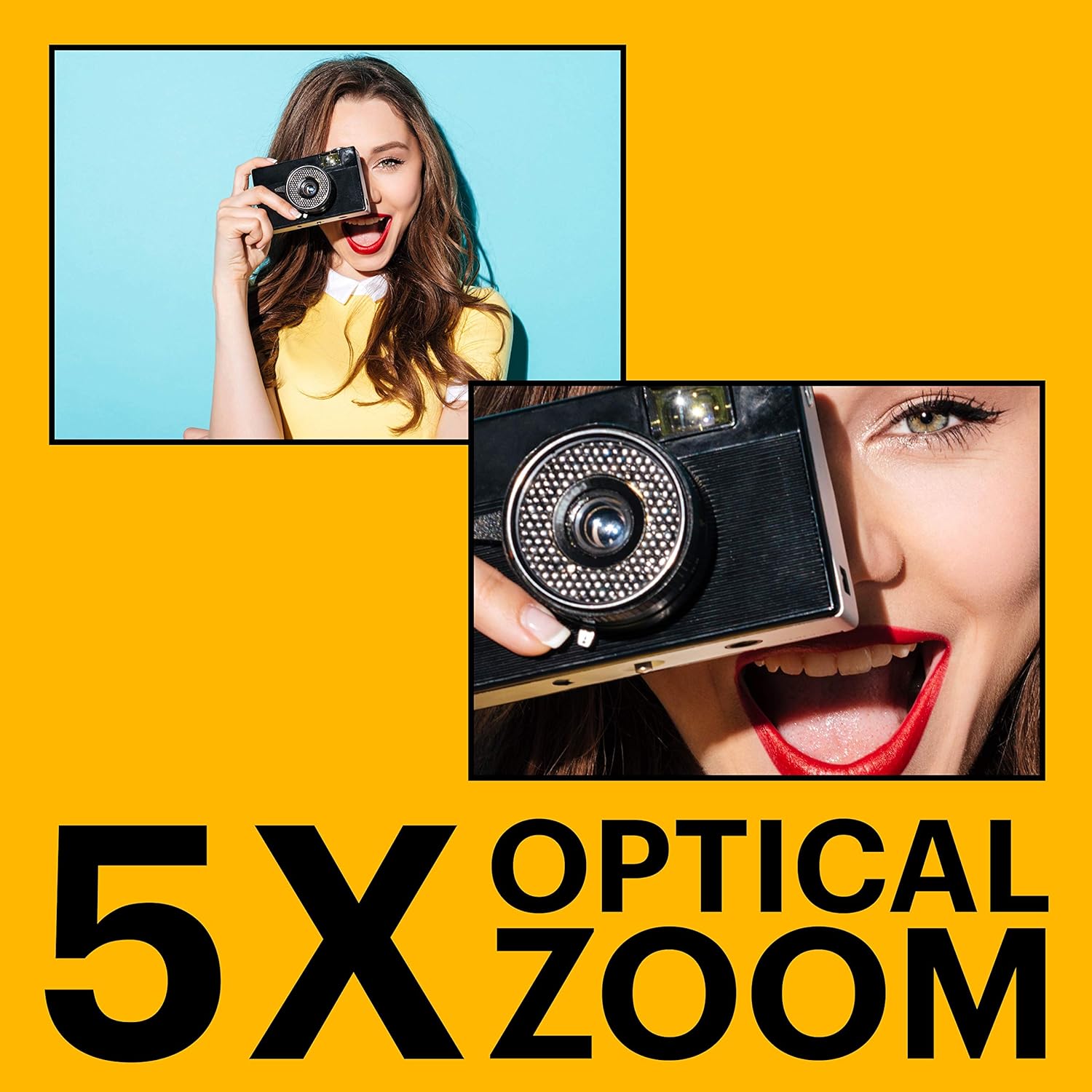 Kodak PIXPRO FZ55 Digital Camera, Compact Point & Shoot with 16MP Sensor, 5X Optical Zoom, 28mm Wide Angle, 1080p Video, Blue