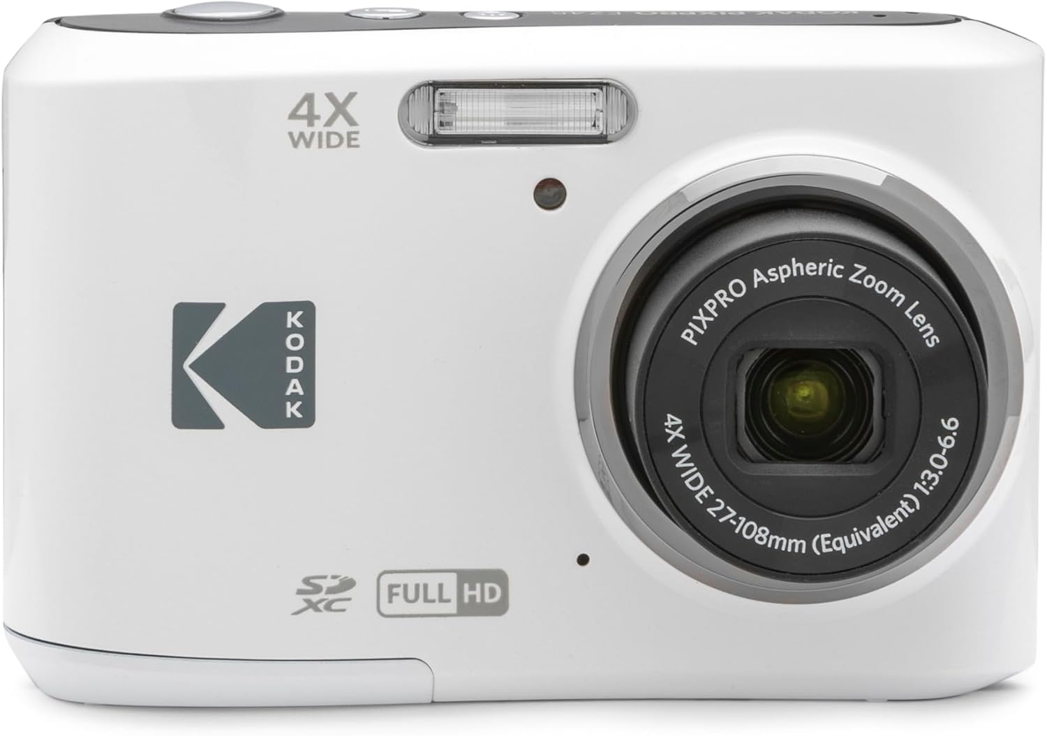 Kodak PIXPRO Friendly Zoom FZ45-WH 16MP Digital Camera with 4X Optical Zoom 27mm Wide Angle and 2.7" LCD Screen (White)