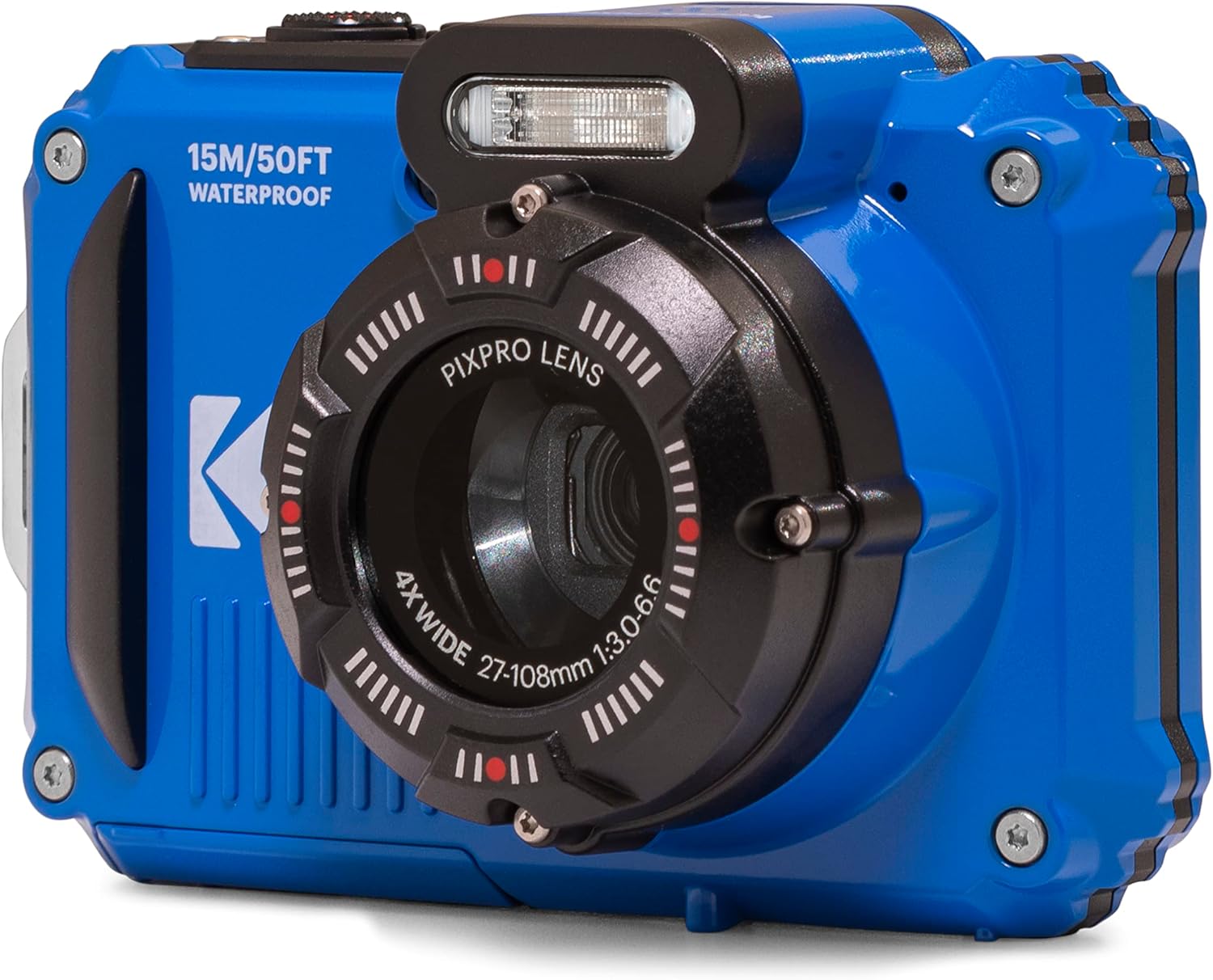 Kodak PIXPRO WPZ2 Waterproof Digital Camera, 16MP with 4X Optical Zoom, Shockproof, Dustproof, 1080p Video, Wi-Fi, Waterproof to 50ft, Blue