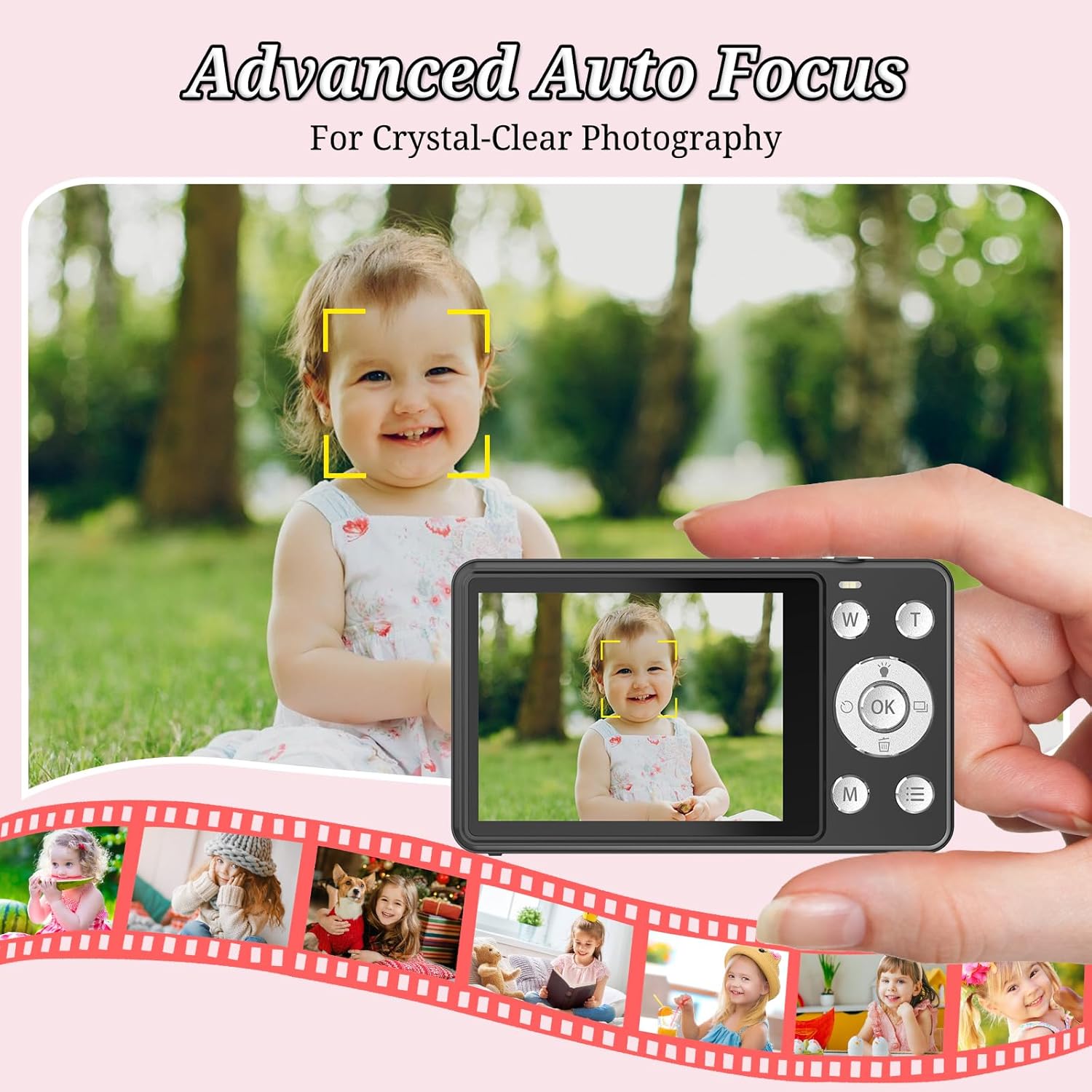 Forc Digital Camera, FHD 4K 64MP Point and Shoot Kids Digital Cameras with 64GB Card, 18X Zoom, Anti Shake, Compact Small Camera for Kids Gifts for Teens Girls Boys