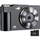 Digital Camera, FHD 4K Digital Point and Shoot Camera with 16X Zoom Anti Shake, 48MP Compact Small Camera with 32GB Card for Boys Girls Kids
