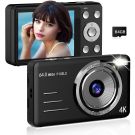 Forc Digital Camera, FHD 4K 64MP Point and Shoot Kids Digital Cameras with 64GB Card, 18X Zoom, Anti Shake, Compact Small Camera for Kids Gifts for Teens Girls Boys