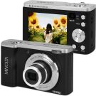 Minolta 56MP Dual Lens Digital Camera – 5X Optical Zoom, 5K Ultra HD Video, CMOS Sensor, 2.8-inch LCD Screen, Stabilization, Selfie Lens, 32GB Card, Rechargeable Battery (Black)