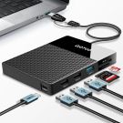 1TB External Hard Drive, USB C Multiport Hub HDD 7-in-1, USB 3.0, SD/TF Card Reader, Docking Station, Multi-Function HDD for Windows, Mac, Android, TV, iPhone 15/16/17, Laptop, Desktop, PC