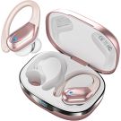 Wireless Earbuds, Sports Bluetooth Headphones, 80Hrs Playtime Ear Buds with LED Power Display, Noise Canceling Headset, IPX7 Waterproof Earphones for Workout/Running(Rose Gold)