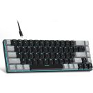 MageGee Portable 60% Mechanical Gaming Keyboard, MK-Box LED Backlit Compact 68 Keys Mini Wired Office Keyboard with Red Switch for Windows Laptop PC Mac - Black/Grey