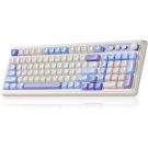 AULA 99 Key Keyboard, Tri-Mode Bluetooth/2.4GHz/USB-C Cute Creamy Gaming Keyboard with Number Pad RGB Backlit, Media Knob Custom Mechanical Feel Computer Keyboards for MAC Xbox PC Gamer - Purple