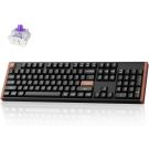 Keychron K10 HE Hall Effect Keyboard Wireless, Magnetic Switch Hot Swappable, Adjustable Actuation Rapid Trigger Mode with Aluminum + Wood Frame, Full-Size Custom RGB for Mac Windows Linux - Black