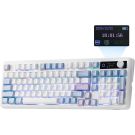 EPOMAKER TH99 PRO 96% Mechanical Keyboard with Screen & Knob, 10000mAh, 2.4Ghz/BT, Hot Swap, Custom Driver, RGB Backlight, PBT Keycap, Wireless Gaming Keyboard for PC/Mac (Blue&White, Creamy Jade)