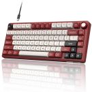 RK ROYAL KLUDGE R75 Mechanical Keyboard Wired with Volume Knob, 75% Keyboard Gasket Mounted, RGB Backlit, Creamy Keyboard with MDA Profile, PBT Keycaps, Hot Swappable Pre-lubed Linear Switch