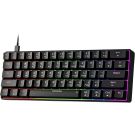 Newmen GM611 Mechanical Keyboard,Rainbow LED Backlit Gaming Wired Keyboards Compact Mini 61 Keys Portable 60 Percent Mechanical Keyboard with Black Keycaps,for Windows Laptop PC Linear Red Switches