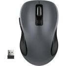 WisFox 2.4G Wireless Mouse for Laptop, Ergonomic Computer Mouse with USB Receiver and 3 Adjustable Levels, 6 Button Wireless Mice for Windows Mac PC Notebook (Grey)