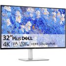 Dell 32 inch Monitor, 4K (3840 x 2160), 120Hz, VA Panel, AMD FreeSync Premium, 1500:1 Contrast Ratio, LED Display, sRGB 99%, VESA, Integrated 2x5W Speaker, Comfortview, HDMI/DisplayPort, Tilt/Height