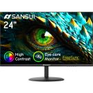 SANSUI Computer Monitor 24 inch Eye Care FHD 1080P Display HDMI,VGA Ports with 178° Viewing Angle/Frame-Less/Tilt/VESA Compatible for Office and Home