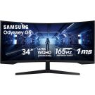 Samsung 34' Odyssey G5 Ultra-Wide Gaming Monitor with 1000R Curved Screen, 165Hz, 1ms, FreeSync Premium, Large Display, Eye Comfort, Multiple Ports, WQHD, LC34G55TWWNXZA, Black