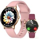 Smart Watch for Women, Ultra-Slim 1.32" AMOLED Answer/Make Call, 100+ Sport Modes, Female Health/HR/Sleep, 2 Straps, IP68 Waterproof, Fitness Tracker for iPhone Samsung Android