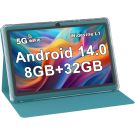 ZZB 7 inch Tablet Android 14, 8GB RAM (5GB Expandable) 32GB ROM Tablets Supports 1TB MicroSD, Widevine L1, Dual Camera Tableta 5G WiFi-6 Android Tablet with Case, 7" Tablets+Cover 2026 (Navy Blue)