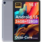 Tablet,10.1" Android 15 Tablet with Octa-core Processor 24GB RAM 128GB ROM HD IPS Touchscreen 8H Battery, Wi-Fi 6, BT 5.0, Dual Camera, Android Tablets