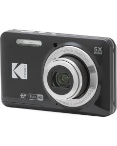 Kodak PIXPRO FZ55-BK 16MP CMOS Sensor Digital Camera 5X Optical Zoom 28mm Wide Angle 1080P Full HD Video 2.7" LCD Vlogging Camera (Black)