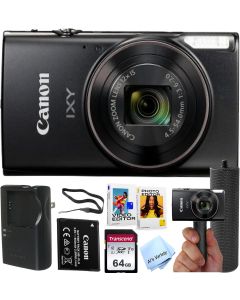 Canon PowerShot IXY 650 (ELPH 360) HS Digital Camera + 64GB Memory + Stabilizing Grip + Software Pack +More(Value Bundle) (Renewed)