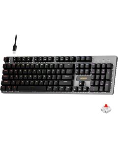 Newmen GM325Pro Mechanical Keyboard,104 Keys Rainbow LED Backlit Wired Gaming Keyboards,Hot-Swap Metal Panel ABS Black Keycaps Gaming Mechanical Keyboard for Windows Laptop PC Linear Red Switches