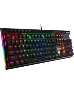 Redragon K580 VATA RGB LED Backlit Mechanical Gaming Keyboard with Macro Keys & Dedicated Media Controls, Hot-Swappable Socket, Onboard Macro Recording (Blue Switches)