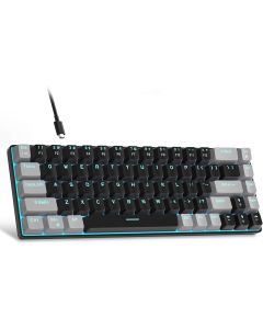 MageGee Portable 60% Mechanical Gaming Keyboard, MK-Box LED Backlit Compact 68 Keys Mini Wired Office Keyboard with Red Switch for Windows Laptop PC Mac - Black/Grey