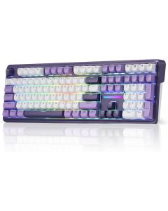 Redragon K745 PRO Wireless Gasket RGB Gaming Keyboard, 108 Keys Mechanical Keyboard w/Extra 4 Hotkeys, Hot-Swap Socket, 5-Layer Noise Dampening, See-Through Round PBT Keycaps, Mint Mambo Switch