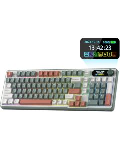 RK ROYAL KLUDGE S98 Mechanical Keyboard w/Smart Display & Knob, Top Mount 96% Wireless Mechanical Keyboard BT/2.4G/USB-C, Hot Swappable, Software Support, Creamy Sounding, 98 Keys