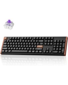 Keychron K10 HE Hall Effect Keyboard Wireless, Magnetic Switch Hot Swappable, Adjustable Actuation Rapid Trigger Mode with Aluminum + Wood Frame, Full-Size Custom RGB for Mac Windows Linux - Black
