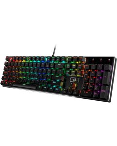Redragon K556 RGB LED Backlit Wired Mechanical Gaming Keyboard, 104 Keys Hot-Swap Mechanical Keyboard w/Aluminum Base, Upgraded Socket and Noise Absorbing Foams, Soft Tactile Brown Switch