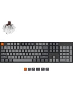 Keychron K10 Full Size 104 Keys Bluetooth Wireless Mechanical Gaming Keyboard for Mac Windows with Keychron Super Brown Switch, Multitasking/White LED Backlight/USB C Wired Computer Keyboard