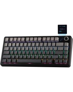 EPOMAKER X Aula F75 MAX Wireless Mechanical Keyboard with TFT Screen and Knob, Gasket Gaming Keyboard in 75% Layout, Hot Swappable, RGB Backlight, for PC/Mac/Linux (Black Gradient)
