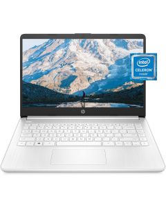 HP 14 Laptop, Intel Celeron N4020, 4 GB RAM, 64 GB Storage, 14-inch Micro-edge HD Display, Windows 11 Home, Thin & Portable, 4K Graphics, One Year of Microsoft 365 (14-dq0040nr, Snowflake White)