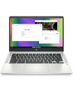 HP Chromebook 14 Laptop, Intel Celeron N4120, 4 GB RAM, 64 GB eMMC, 14" HD Display, Chrome OS, Thin Design, 4K Graphics, Long Battery Life, Ash Gray Keyboard (14a-na0226nr, 2022, Mineral Silver)