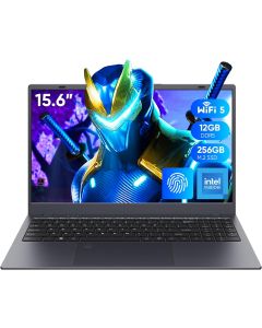 Coolby 15.6inch Laptop, 12GB RAM/256GB SSD, 1920x1080 IPS Display, Intel N95(Beats N5095) Quad Core Laptop Computer, Support Fingerprint, WiFi 5, BT