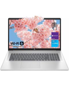 HP 17.3" Laptop for Home, Students, Business, Lifetime Office 365 for The Web, 17.3" Touchscreen, 8-Cores Intel CPU, w/Copilot, 8GB RAM, 128GB eMMC, Camera Privacy Shutter, Win11