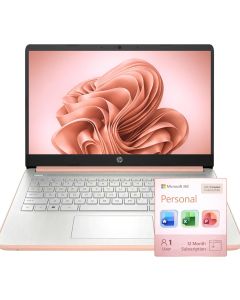 HP Ultrabook Laptop, 8GB RAM, 1.1TB Storage (1TB OneDrive + 64GB SSD), Microsoft 365 Included, Intel 2-Core | Fast, Smart, Budget-Friendly, AI-Ready Essential no Mouse, Rose Gold