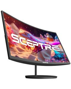 Sceptre Curved 27-inch Prime Monitor up to 100Hz 1080p, HDMI x2, VGA, 99% sRGB, Built-in Speakers, R1500, Machine Black 2025 (C275W-1920RN Series)