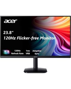 acer KB242Y - 23.8 Inch IPS Zero-Frame Full HD (1920 x 1080) Monitor | Tilt | Up to 120Hz Refresh | 1ms (VRB) | sRGB 99% | HDMI & VGA Ports | Adaptive-Sync Support (FreeSync Compatible)