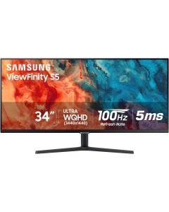 Samsung 34" ViewFinity S50GC Series Ultrawide QHD Monitor, 100Hz, 5ms, HDR10, AMD FreeSync, Ultrawide Screen, Eye Care, Thin Bezels, PIP, PBP, LS34C50DGANXZA, 2023, Black