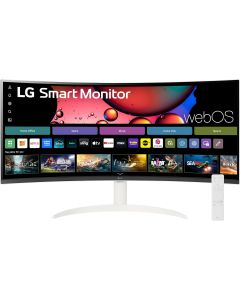 LG 34SR60QC-W 34-inch QHD (3440x1440) Curved Smart Monitor with Streaming, UltraWide Screen, webOS, HDR10, 100Hz, Built-in Speaker, AirPlay2, Screen Share, Bluetooth, ThinQ App, White