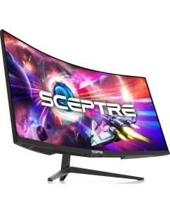 Sceptre 34-Inch Curved Ultrawide WQHD Monitor (3440 × 1440), R1500, up to 180Hz/165Hz, DisplayPort x2, 99% sRGB, 1ms, Built-in Speakers, Machine Black, 2025 (C345B-QUT168)