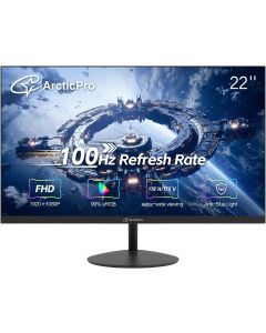 ArcticPro 22 inch 144Hz 100Hz Monitor, Full HD (1920 x 1080p) Computer Monitor, 105% sRGB, 3000:1 Contrast, 3-Sided Frameless, Ultra Slim, VESA, LowBlue Mode, Tilt Adjust, HDMI *1, VGA*1