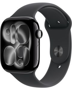 Apple Watch Series 11 [GPS 46mm] Smartwatch with Jet Black Aluminum Case with Black Sport Band - M/L. Sleep Score, Fitness Tracker, Health Monitoring, Always-On Display, Water Resistant
