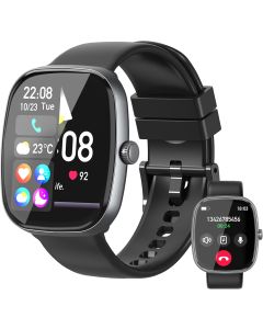 Smart Watch for Women Men, 1.85" HD Fitness Watch with 120 Sports Modes, 5.3 Bluetooth Call, 250+ Custom Dials, Heart Rate/Sleep Monitor Fitness Tracker, IP68 Waterproof Smartwatch for Android iOS