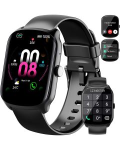 Smart Watch for Men Women, 1.95"HD Smartwatch (Dial/Answer Calls), Heart Rate/Sleep Monitor Fitness Smartwatch, Curved Screen Watches, 112+ Sports Modes Activity Trackers,IP68 Waterproof, Black