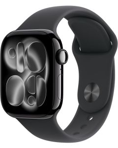 Apple Watch Series 11 [GPS 42mm] Smartwatch with Jet Black Aluminum Case with Black Sport Band - S/M. Sleep Score, Fitness Tracker, Health Monitoring, Always-On Display, Water Resistant