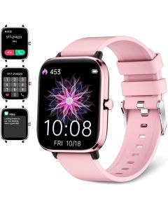 Smartwatch for Women - Call, Fitness Tracker, Heart Rate & Sleep Monitor, 1.69" Touch Screen, Waterproof - For Android & iPhone, Pink