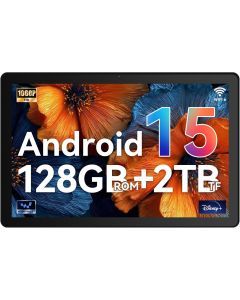 Tablet, 10 inch tablet Android 15 with Octa-core Processor, 30GB+128GB+2TB Expand, 6200mAh, 15W Fast Charge, 1280x800 HD IPS Screen, WiFi 6, BT 5.4, Dual Camera, Widevine L1 support, GMS Certified
